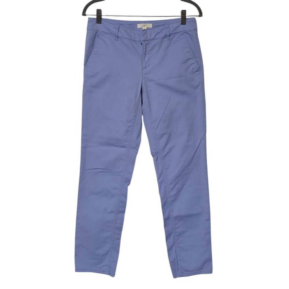 LOFT Marisa Pants Womens 2‎ Lavender Blue Straight Leg Stretch Chino Pastel